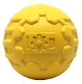 Industrial Dog Ball Rubber Chew Toy for Heavy Chewers | Yellow | USA Made | SodaPup LARGE ID BALL - YELLOW
