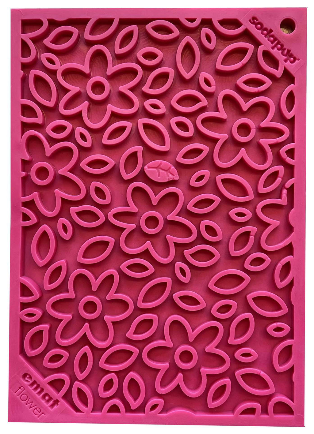 Flower Power emat - Enrichment Lick Mat for Dogs and Cats | Flower Design | USA Made Flower Power E-Mat - small pink