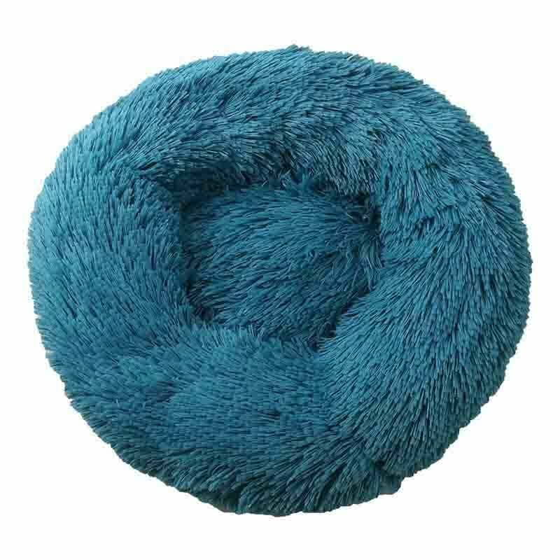 Soft Winter Warm Plush Calming Pet Bed Blue Green