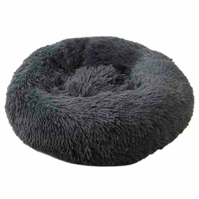 Soft Winter Warm Plush Calming Pet Bed Dark Gray