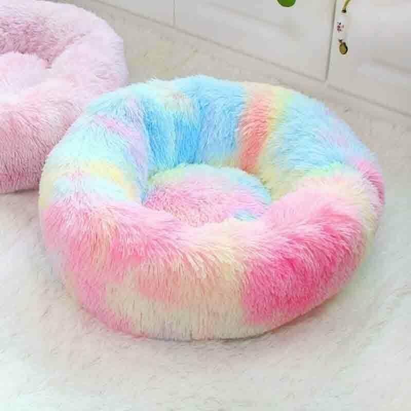 Soft Winter Warm Plush Calming Pet Bed Multicolor