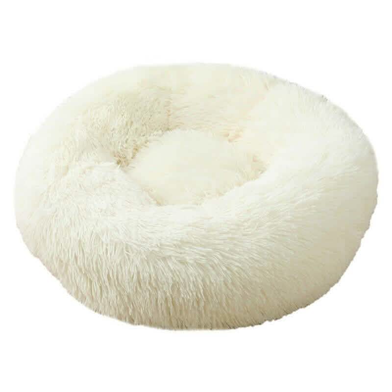 Soft Winter Warm Plush Calming Pet Bed White