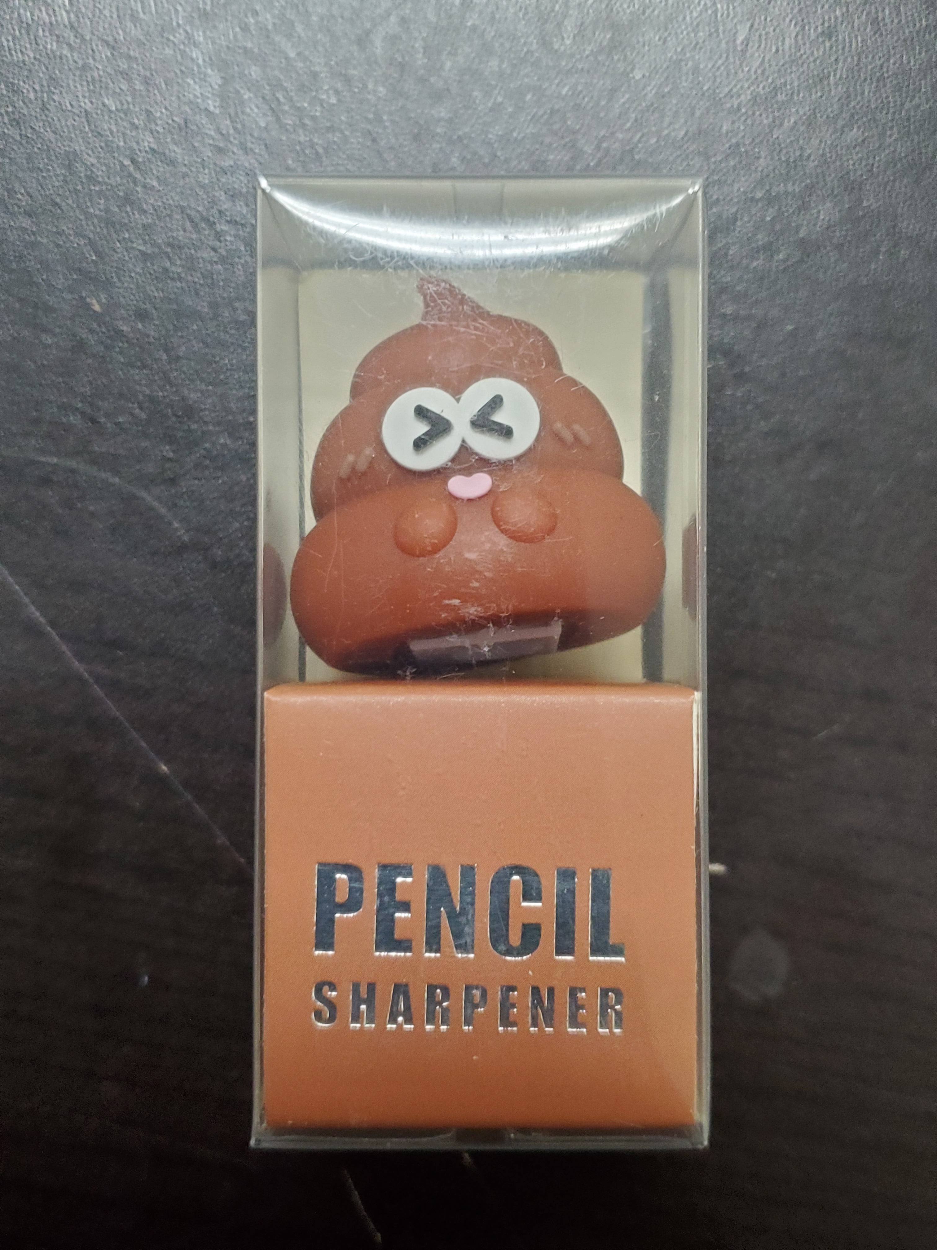 Poop Pencil Sharpener Poop w squinting eyes