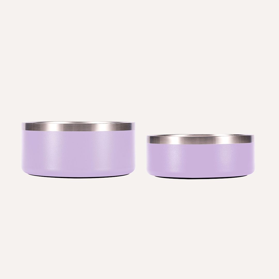 Tilley + Me Stainless Steel Pet Bowl – Non-Slip, Durable & Dishwasher Safe | 32oz and 64oz Lilac Dreams