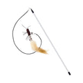 Dragonfly Feather Cat Toy Wand | Interactive Teaser with Optional Stick Brown A