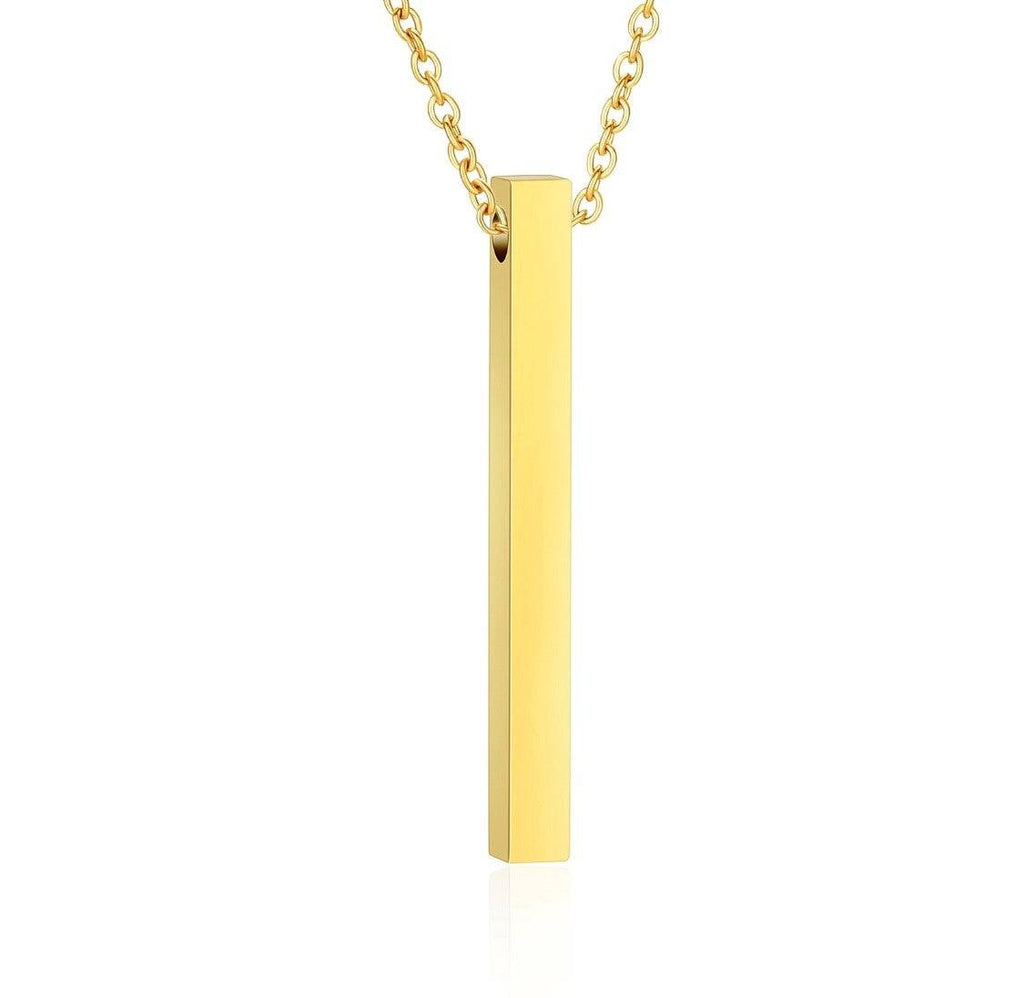 Thin Gold Rectangle Ashes Necklace Pendant
