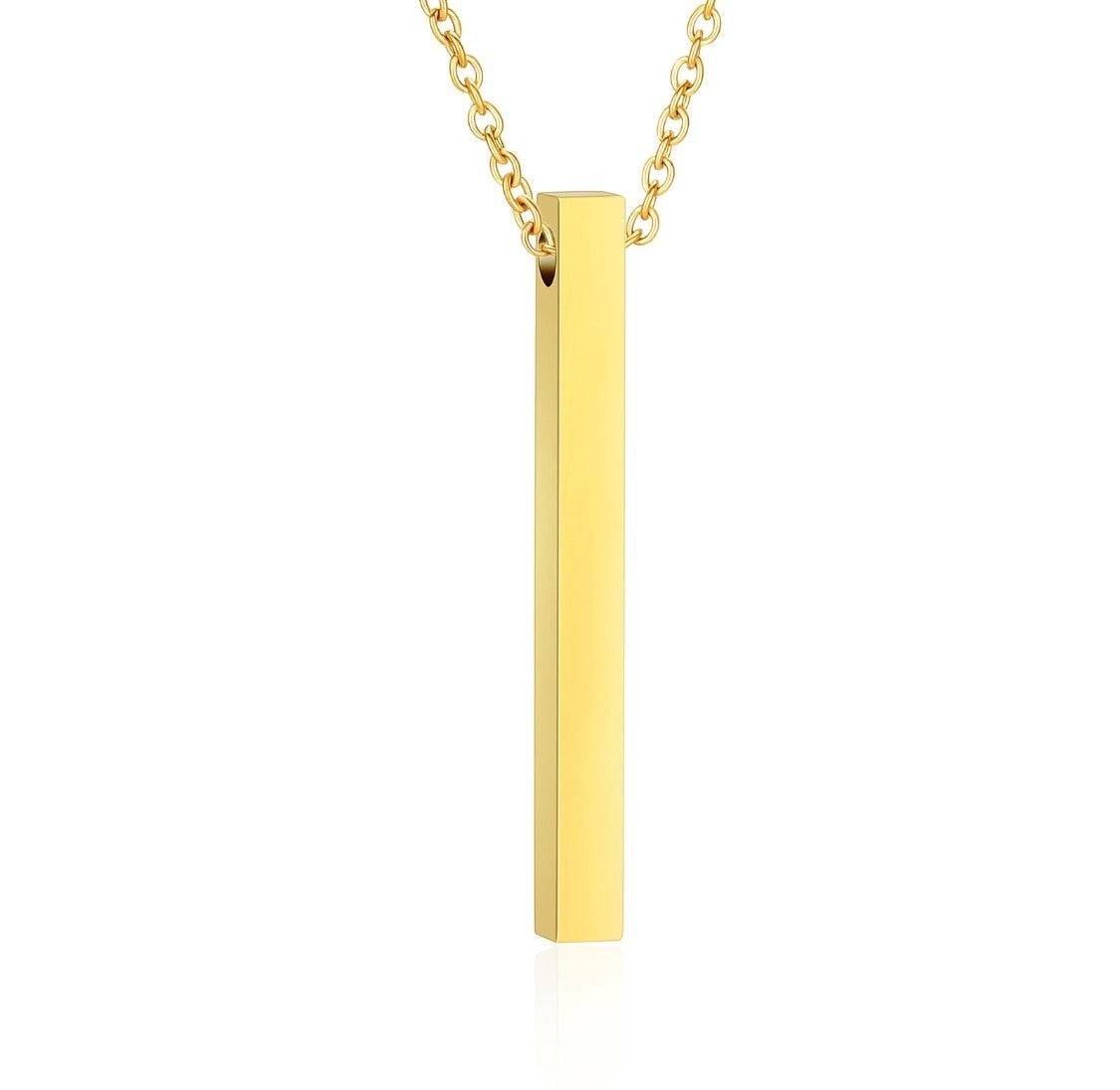 Thin Gold Rectangle Ashes Necklace Pendant
