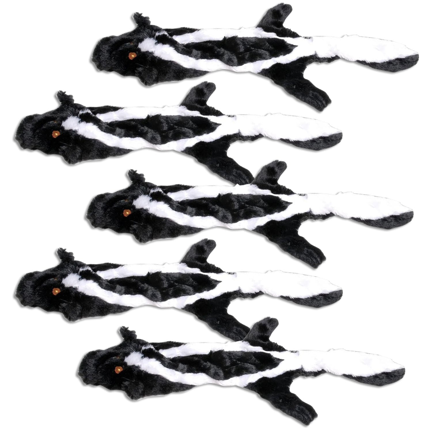 Jeffers Thinnies Unstuffed Plush Dog Toys, 21"L Skunk 5 Pack