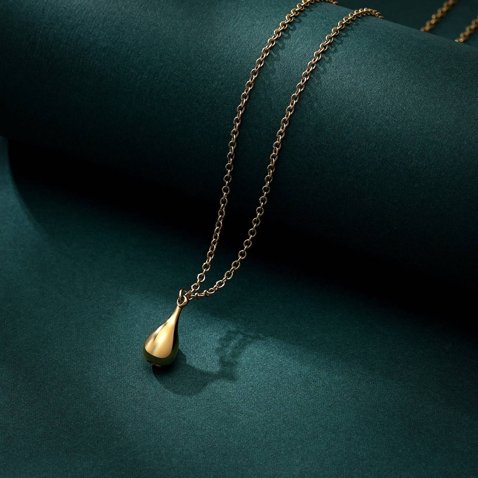 Tiny Gold Drop Ashes Pendant