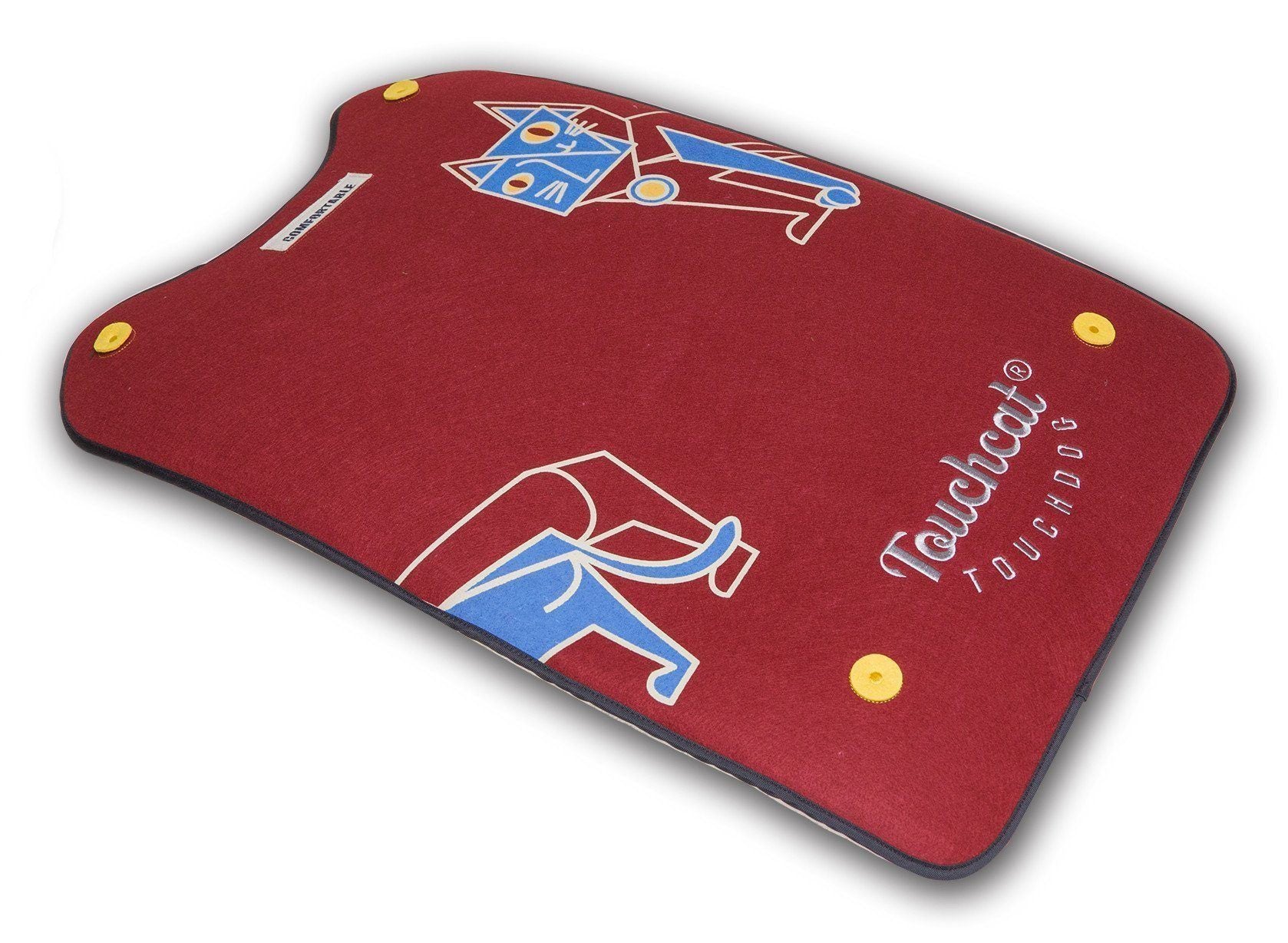 Touchcat ® 'Lamaste' Travel Reversible Rubberized Fashion Designer Pet Dog and Cat Bed Bed Lounger Stretching Yoga Mat Red