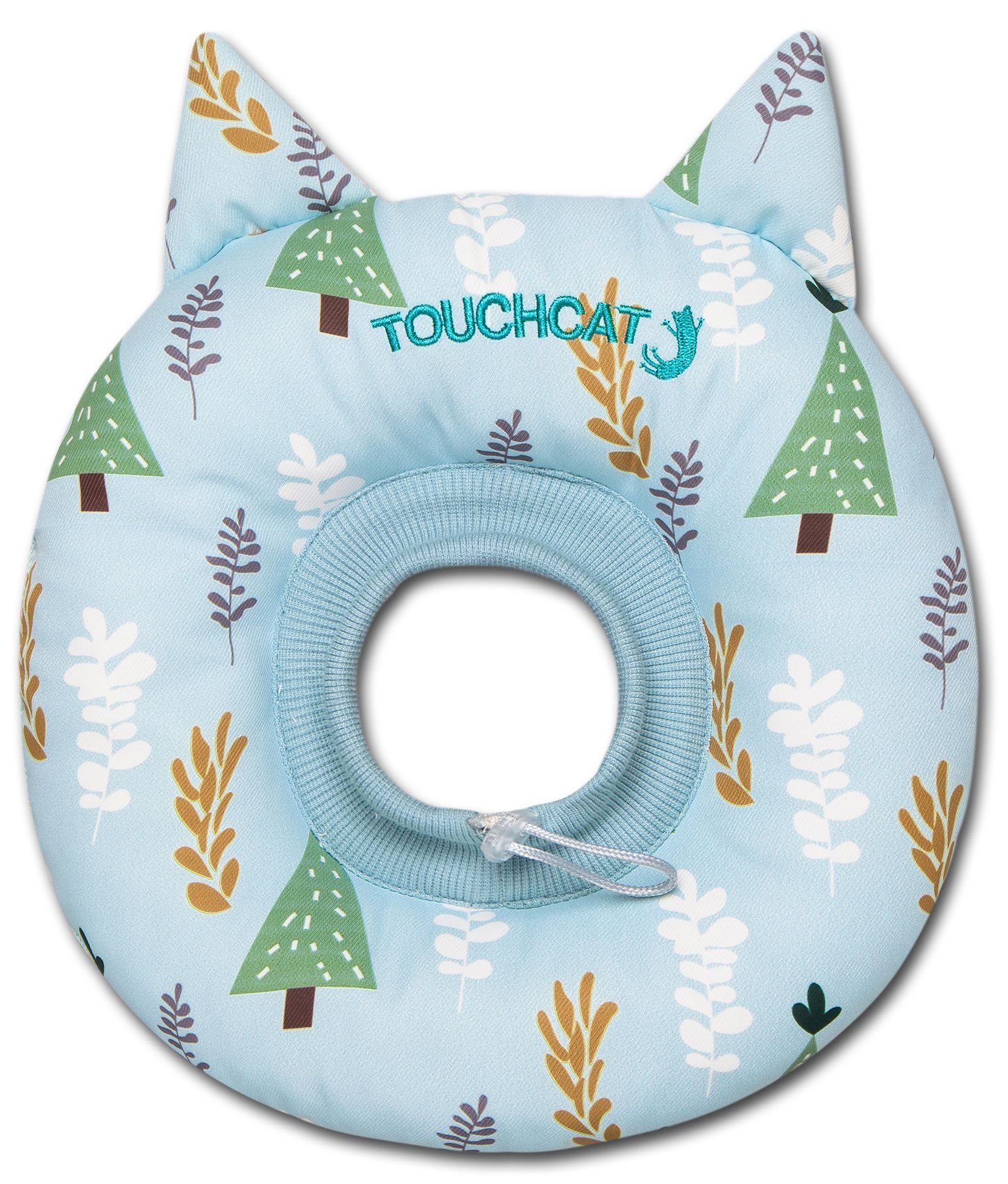 Touchcat ® 'Ringlet' Licking and Scratching Adjustable Pillow Cat Neck Protector Blue