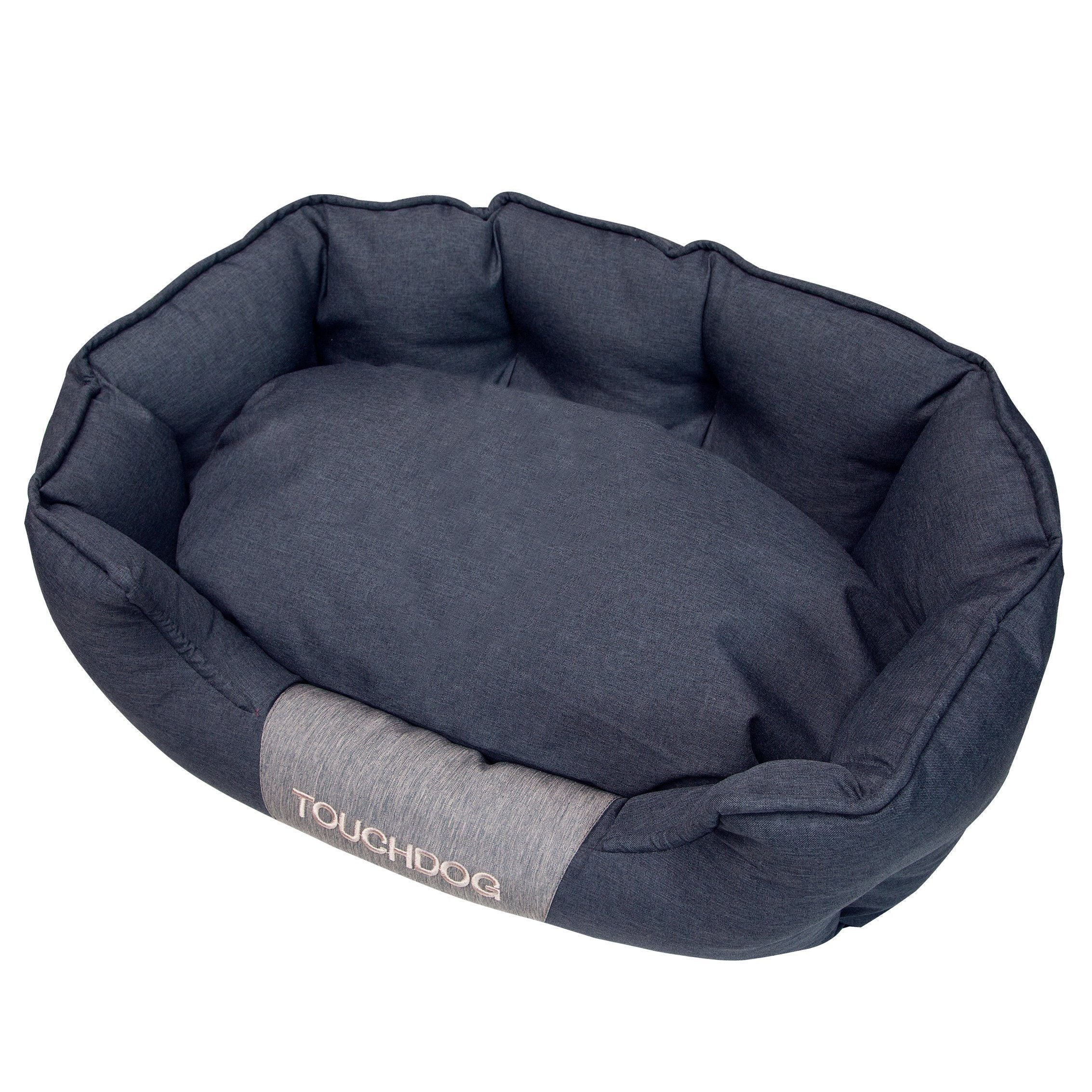 Touchdog 'Concept-Bark' Water-Resistant Premium Oval Dog Bed Charcoal Gray
