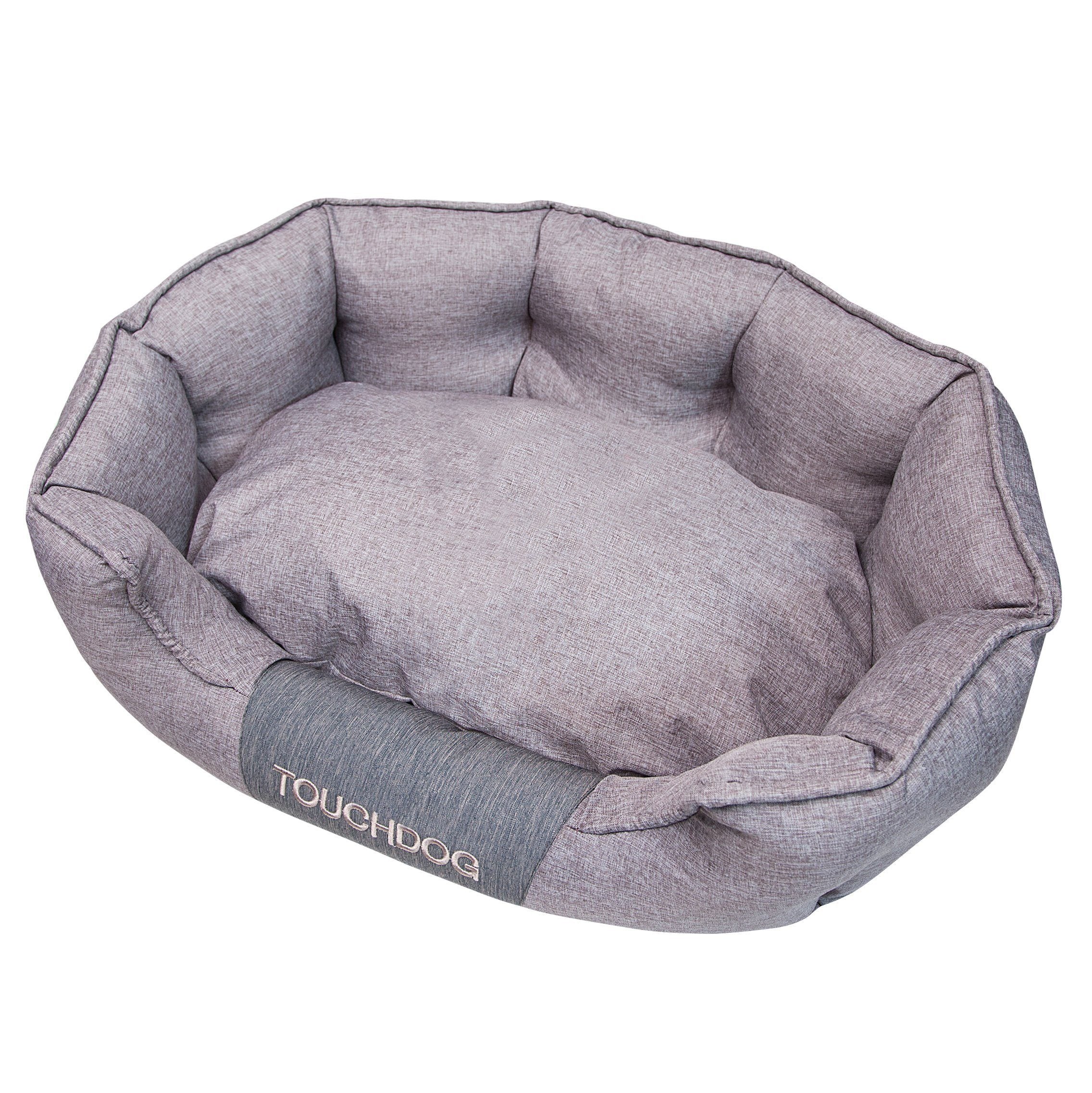 Touchdog 'Concept-Bark' Water-Resistant Premium Oval Dog Bed Gray
