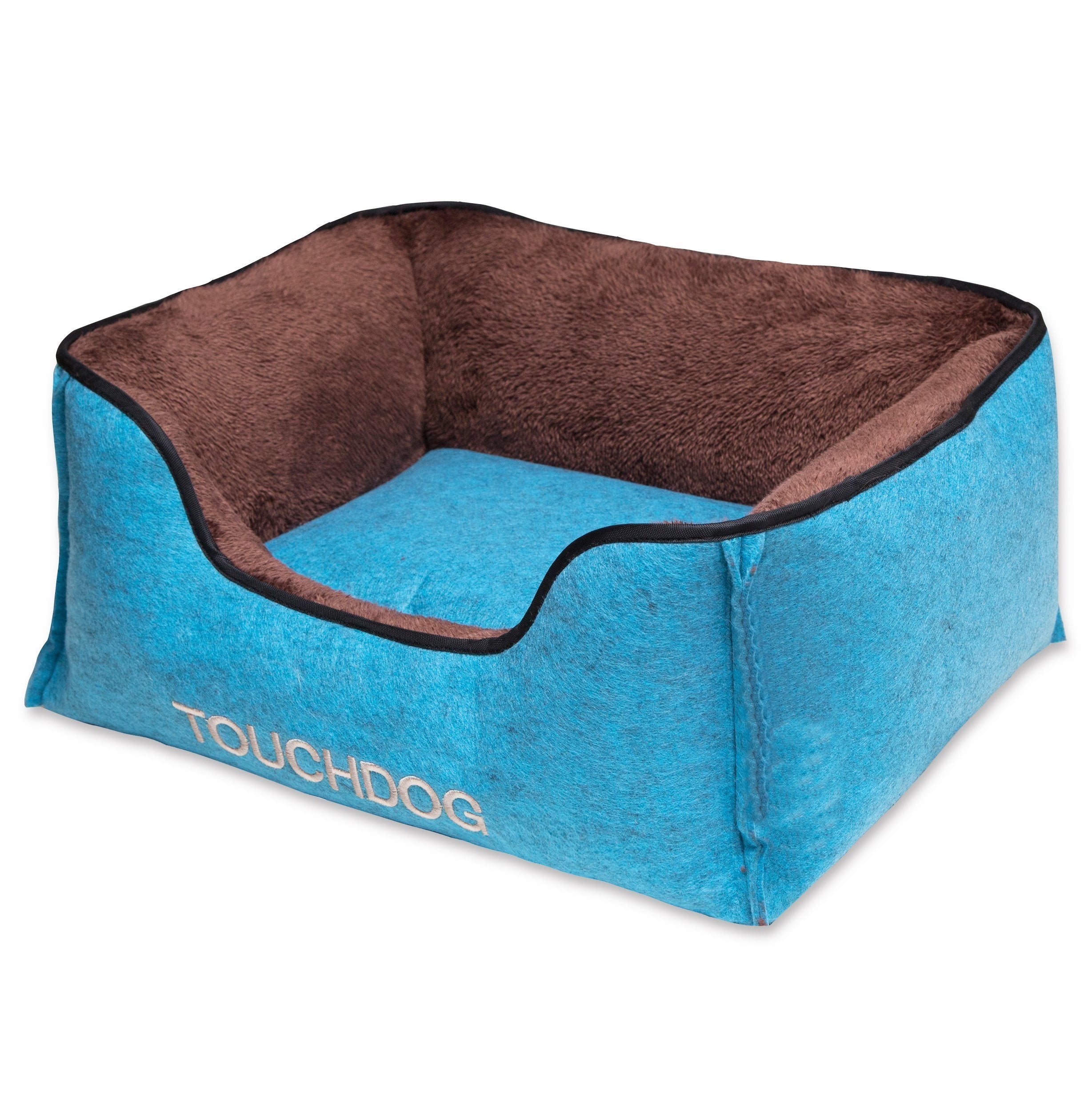 Touchdog 'Felter Shelter' Luxury Premium Designer Dog Bed Blue