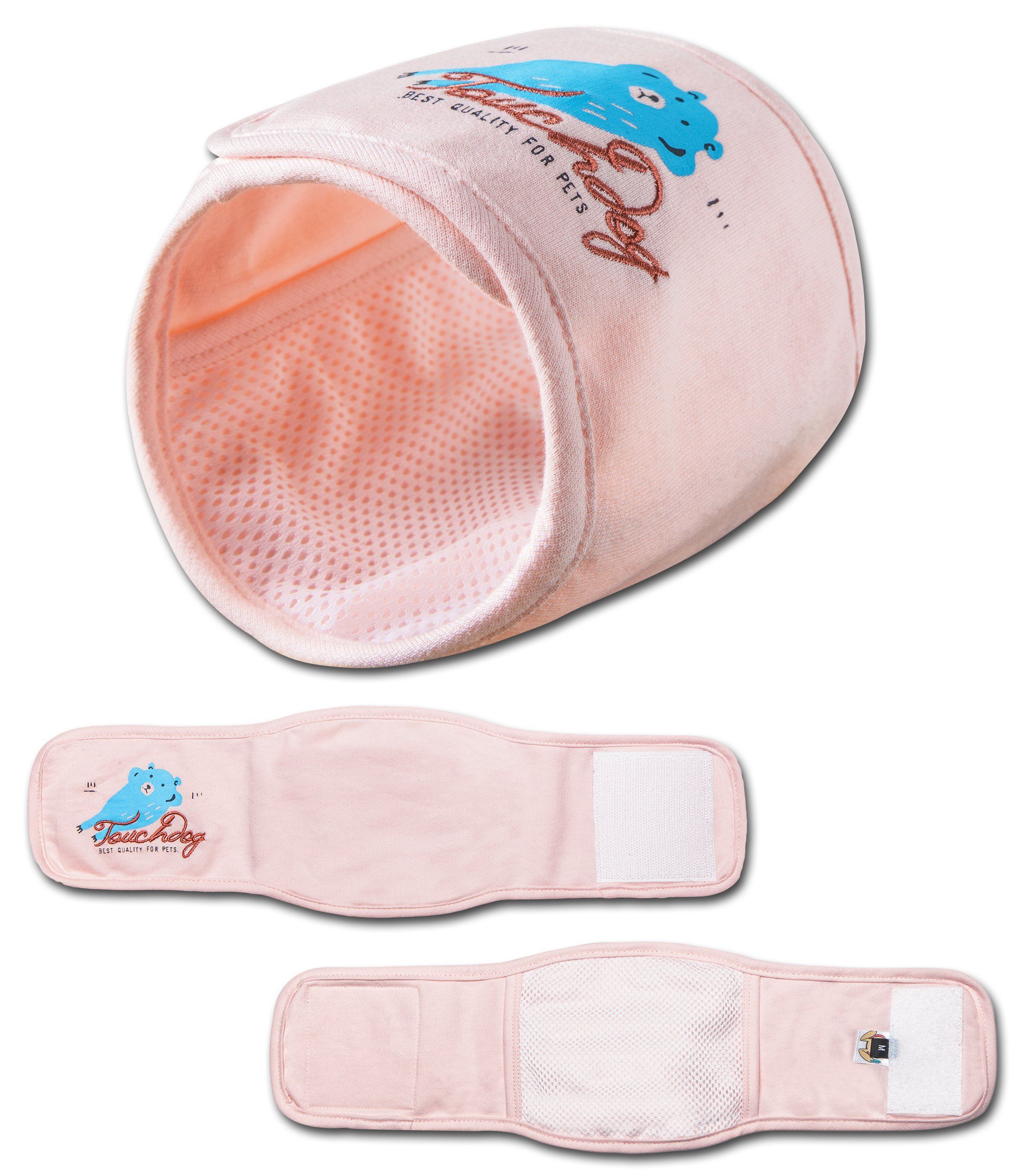 Touchdog Gauze-Aid Protective Dog Bandage and Calming Compression Sleeve Pink
