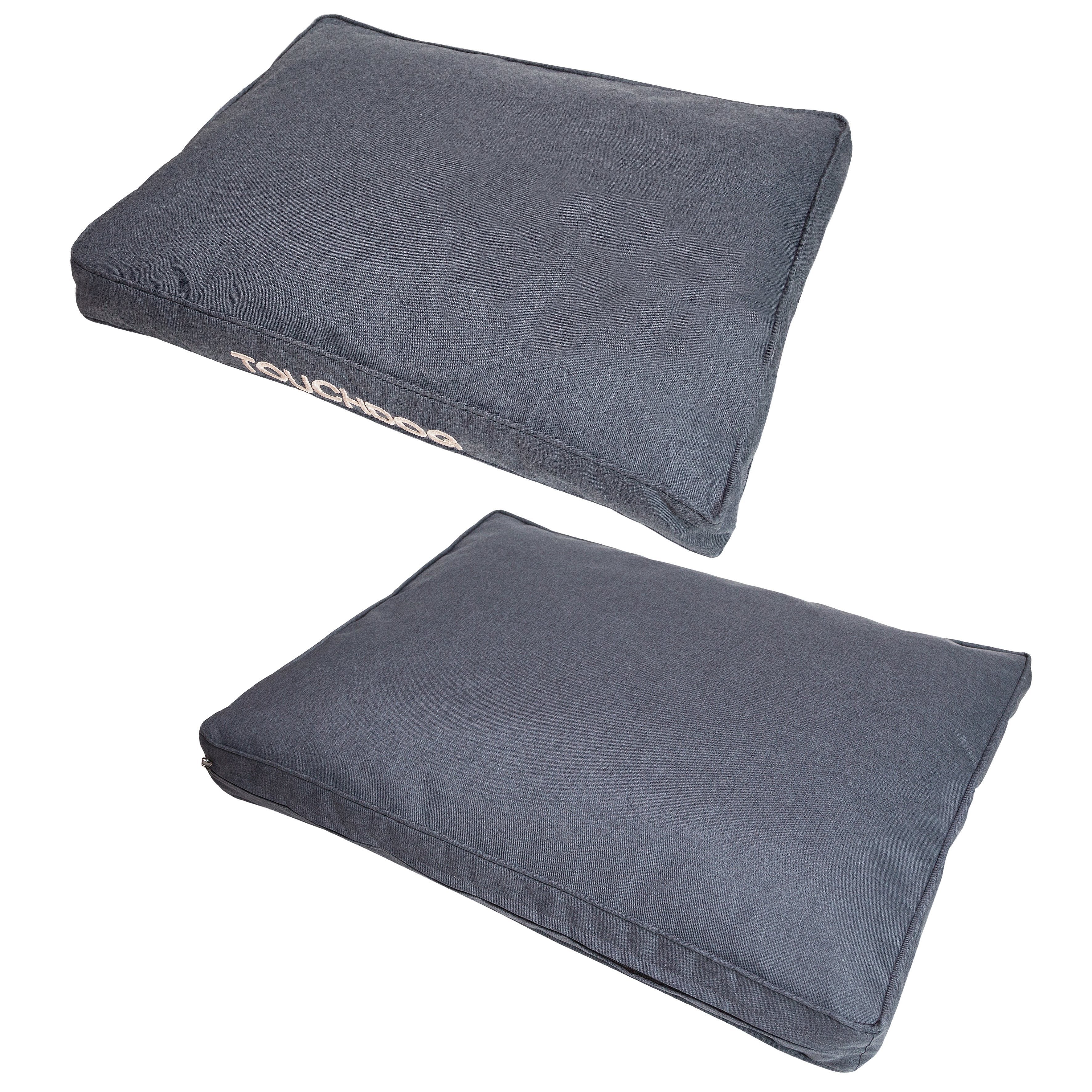 Touchdog 'Hushky' Water-Resistant Premium Raised Rectangular Dog Mat Charcoal Gray