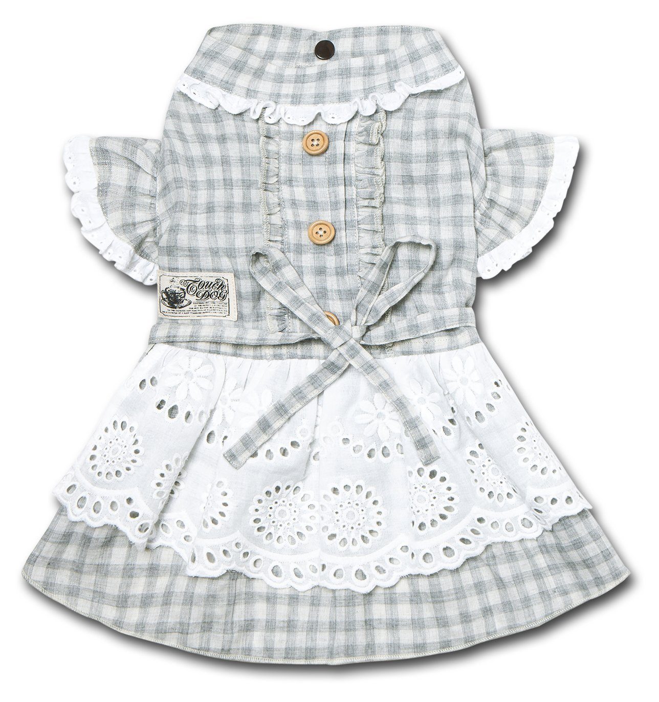 Touchdog 'I love Poochi' Classical Plaid Fashion Designer Dog Dress