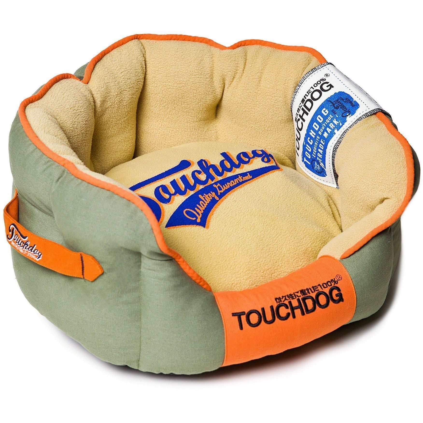 Touchdog ® 'Castle-Bark' Original Premium Designer Rounded Dog Bed Grey, Beige