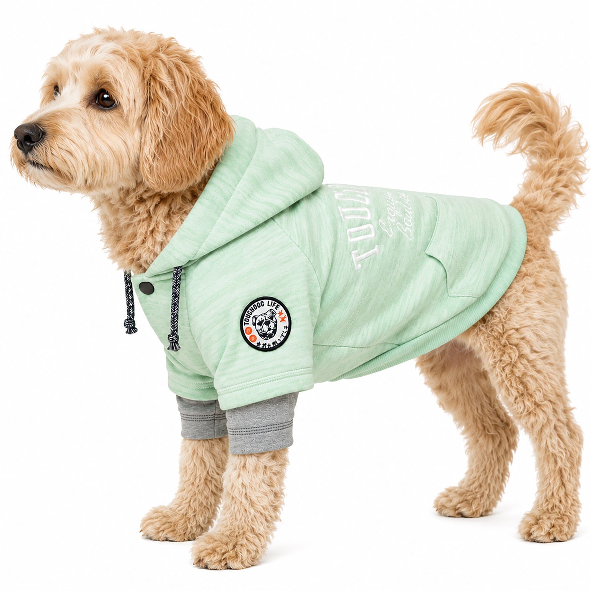 Touchdog ® Hampton Beach Ultra-Soft Blasted Cotton Hooded Dog Sweater Green
