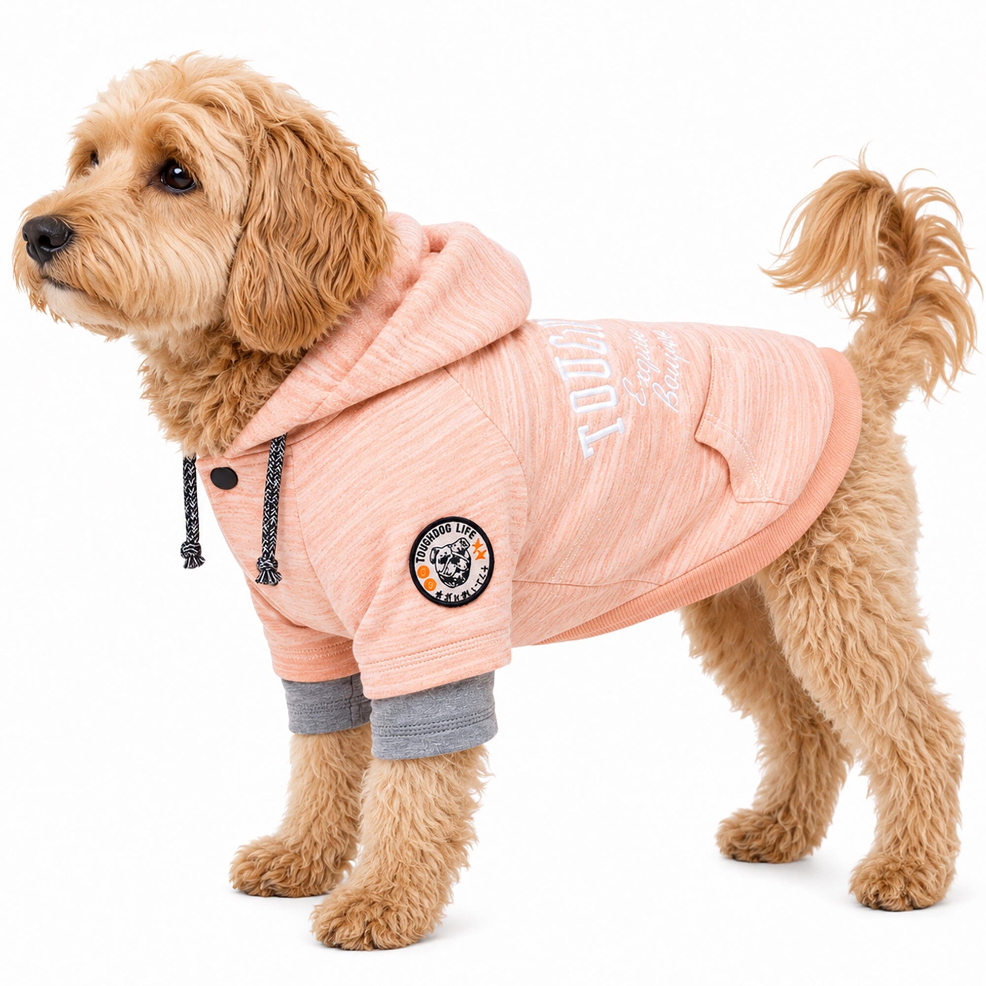 Touchdog ® Hampton Beach Ultra-Soft Blasted Cotton Hooded Dog Sweater Pink