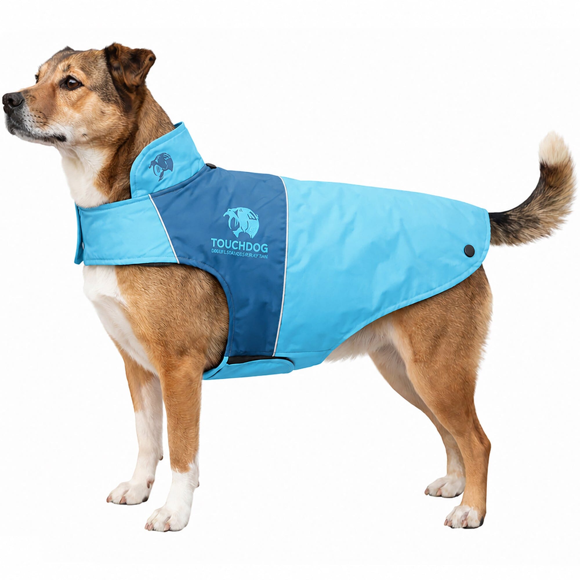 Touchdog ® Lightening-Shield 2-in-1 Dual-Removable-Layered Waterproof Dog Jacket Turquoise Blue, Ocean Blue