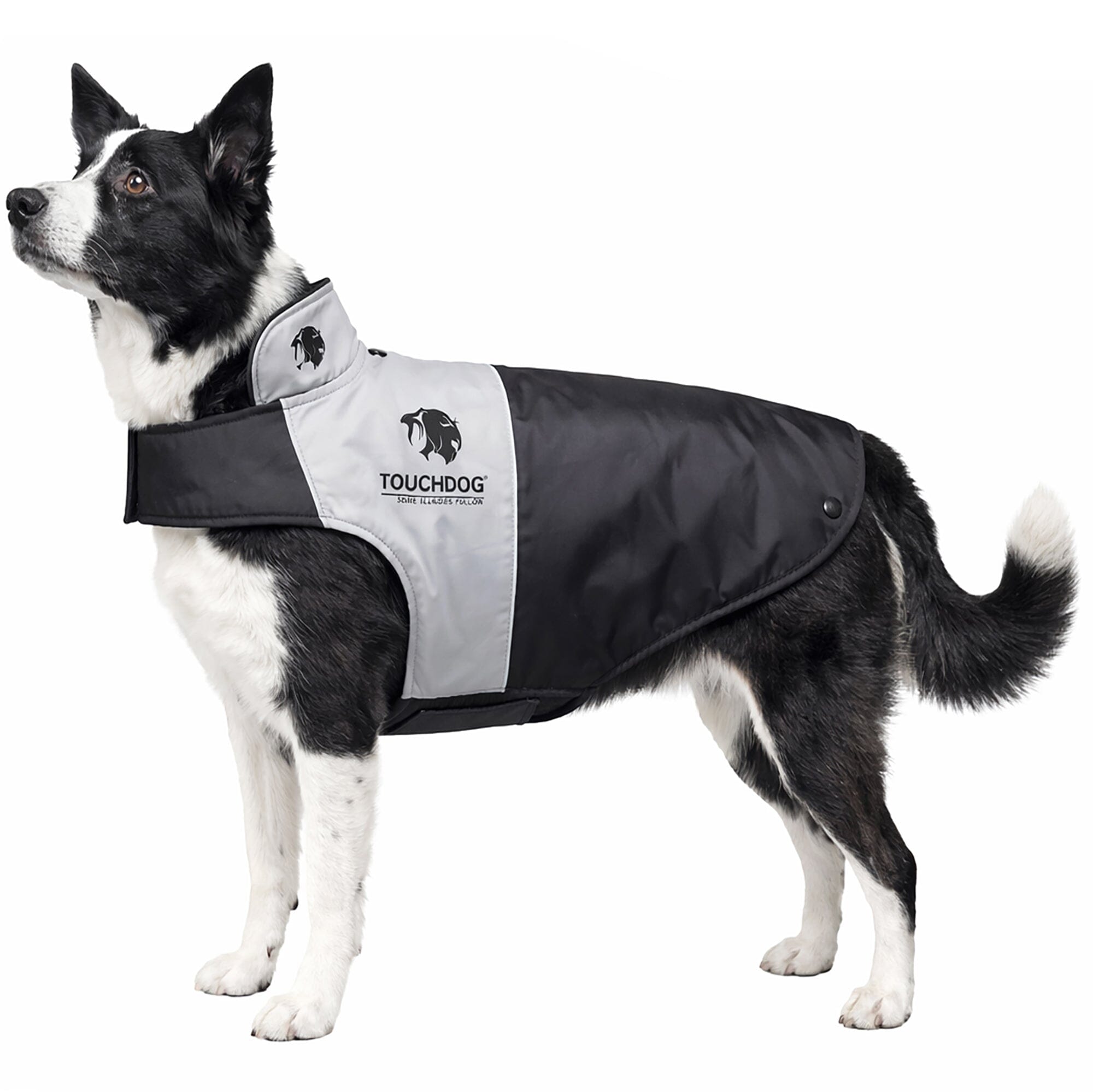 Touchdog ® Lightening-Shield 2-in-1 Dual-Removable-Layered Waterproof Dog Jacket Black, Grey