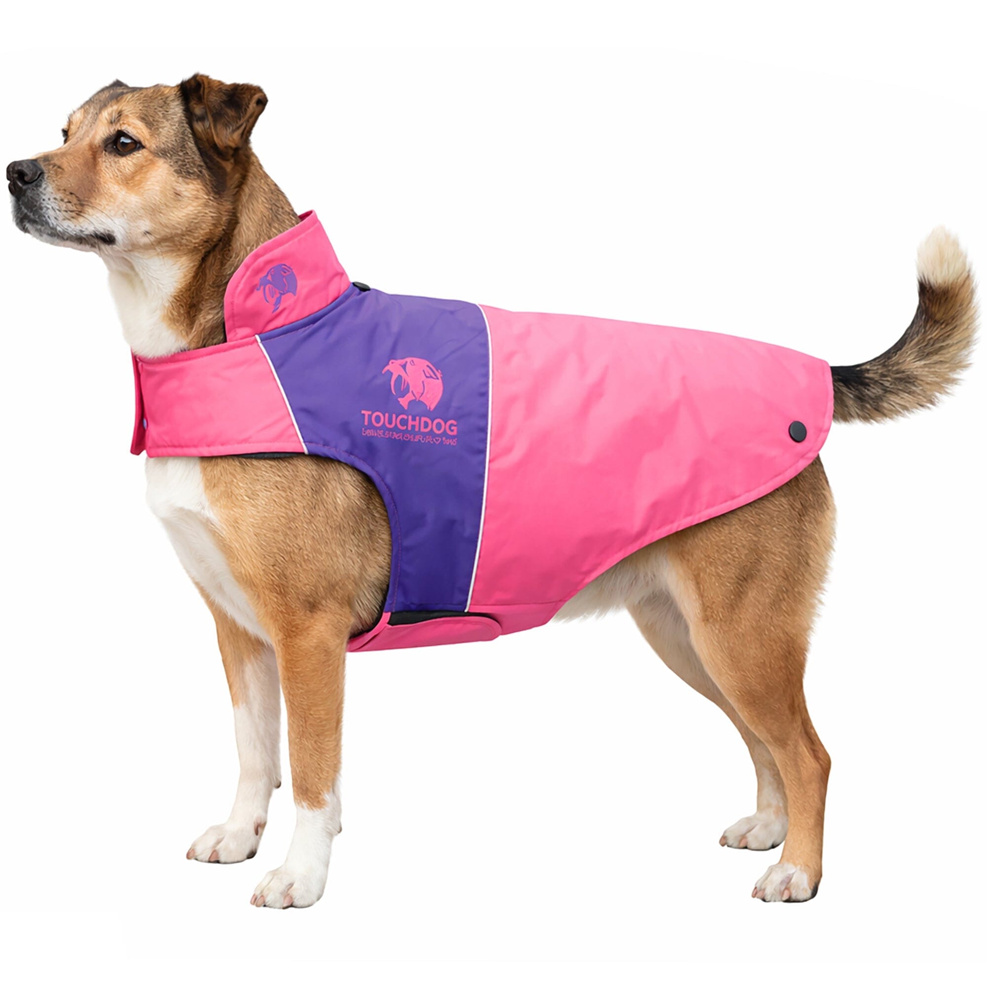 Touchdog ® Lightening-Shield 2-in-1 Dual-Removable-Layered Waterproof Dog Jacket Pink, Purple