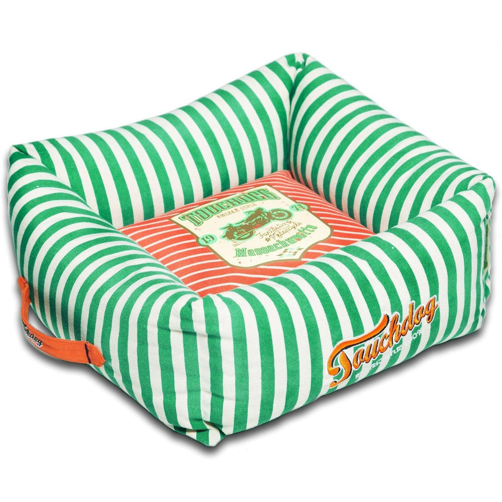 Touchdog ® 'Neutral-Striped' Squared Designer Dog Bed
