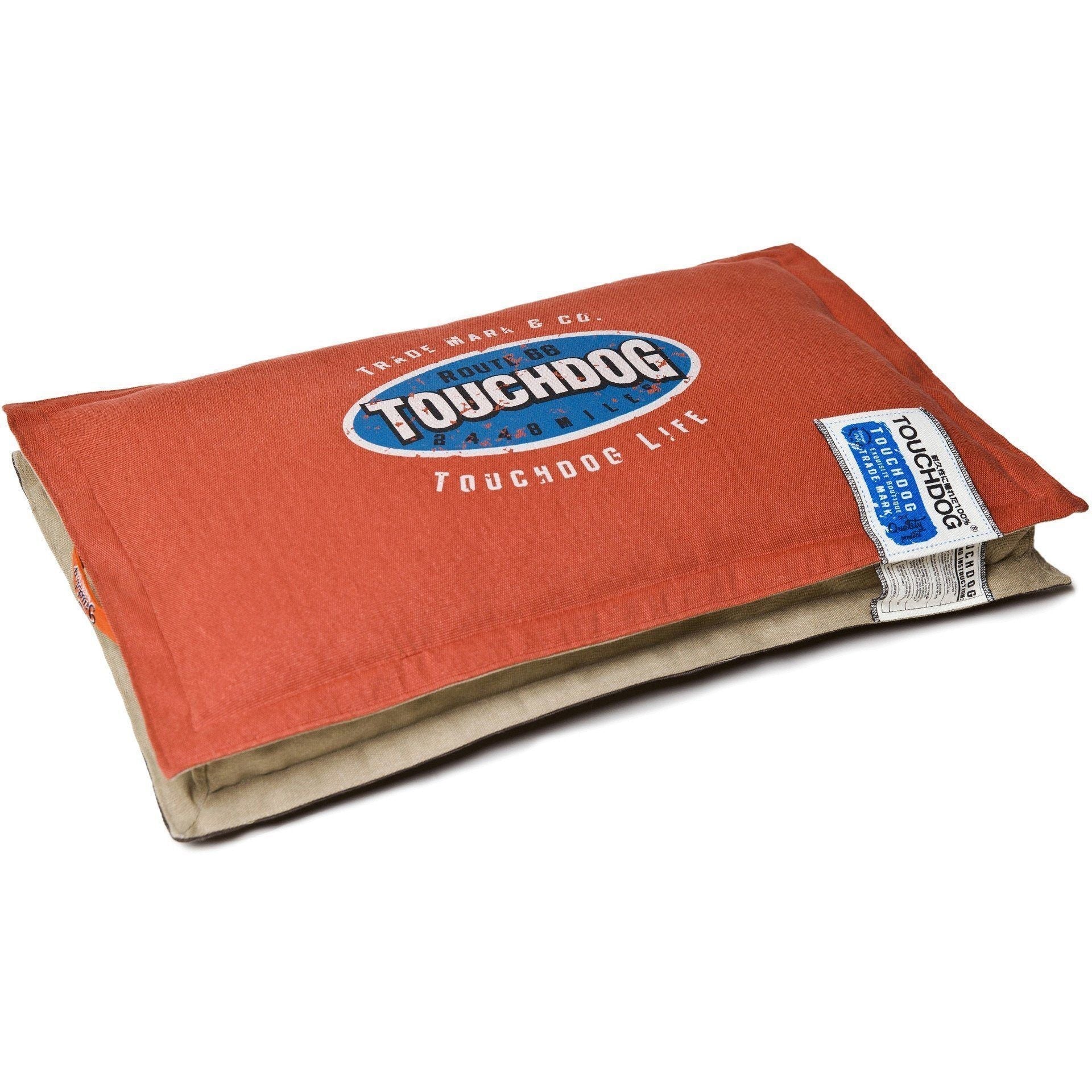 Touchdog ® 'Shock-Stitched' Sporty Reversible Rectangular Ultra-Thick Dog Mat Bed Grenadine, Mocha Brown