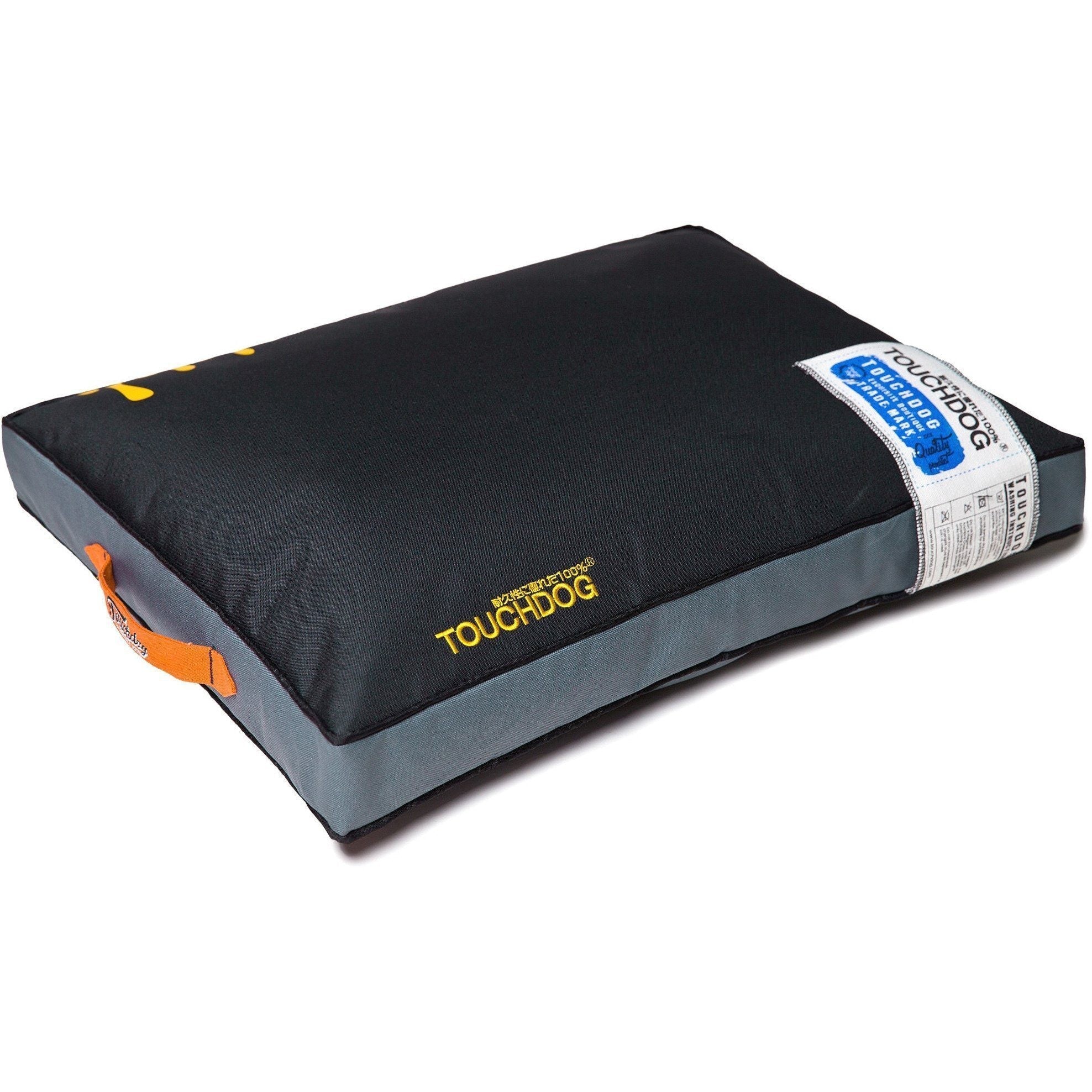 Touchdog ® 'Surface-Control' Thick Cushioned Sporty Water-Resistant Dog Mat Bed Jet Black, Grey