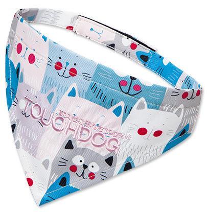 Touchdog ®'Head-Popper' Fashion Designer Printed Hook-and-Loop Dog Bandana Blue