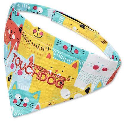 Touchdog ®'Head-Popper' Fashion Designer Printed Hook-and-Loop Dog Bandana Yellow