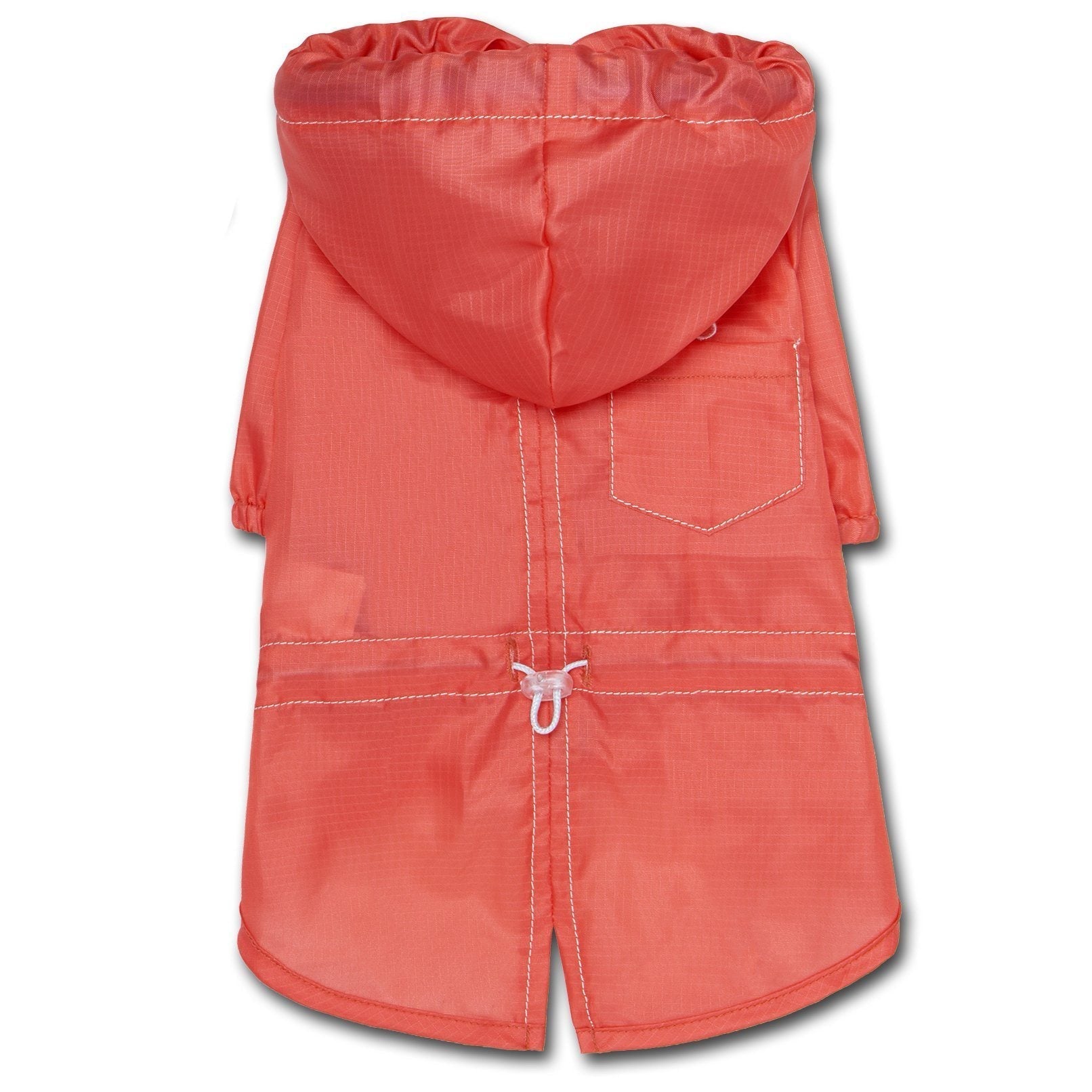 Touchdog Split-Vent Designer Waterproof Dog Raincoat Red