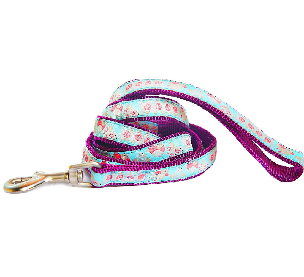 Touchdog Tough Stitched Durable Embroidered Leash and Harness - Blue