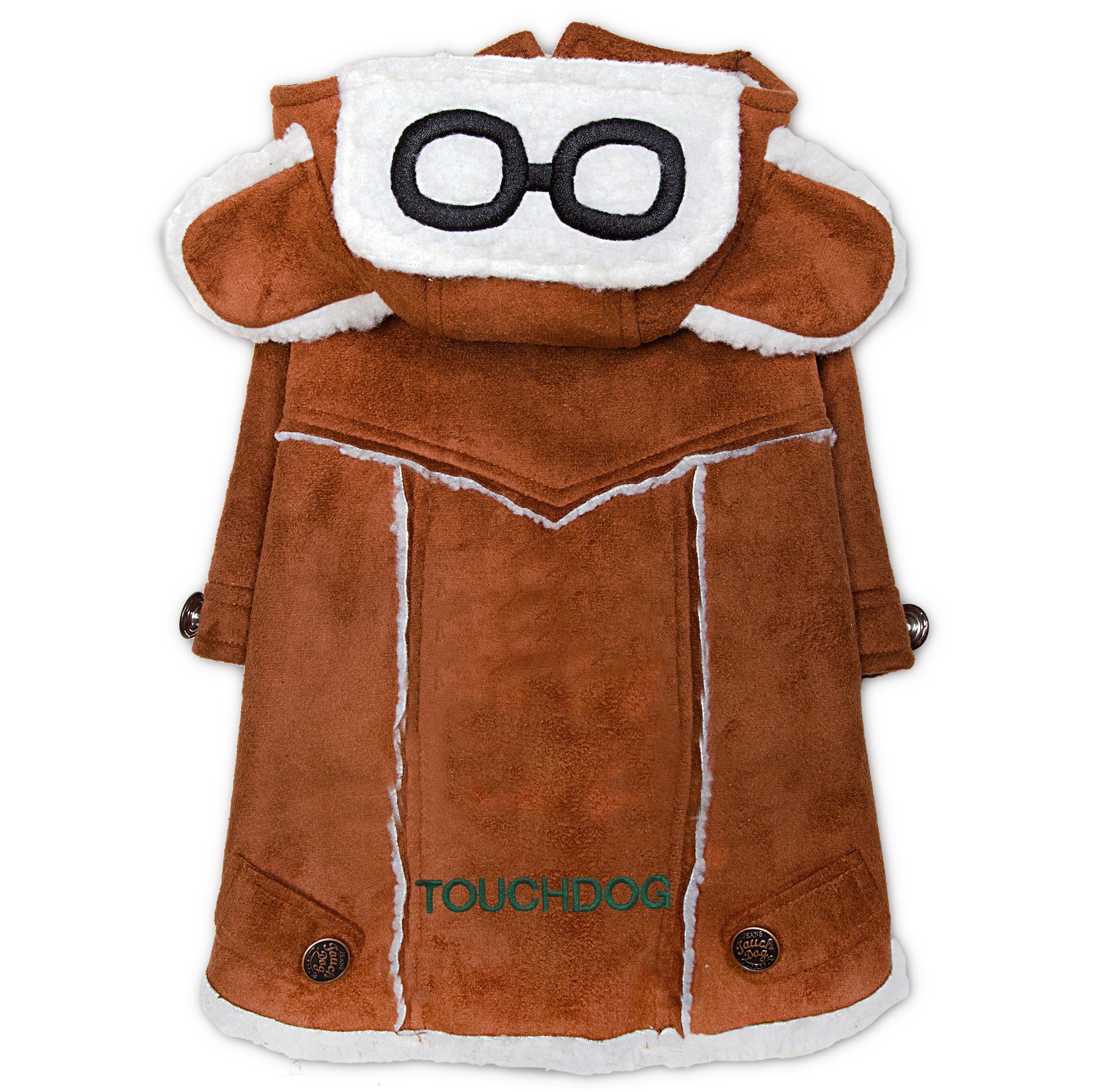 Touchdog 'Tuskegee' Aero-Vintage Designer Fashion Winter Dog Coat Brown