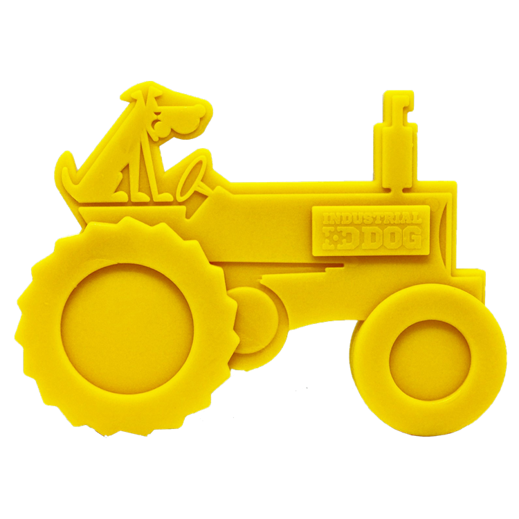 Tractor Nylon Dog Toy for Aggressive Chewers | USA Made | SodaPup Tractor - Yellow