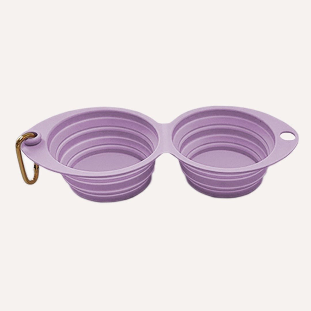 Tilley + Me Collapsible Double Pet Bowl – Lightweight & Portable for Travel Lilac