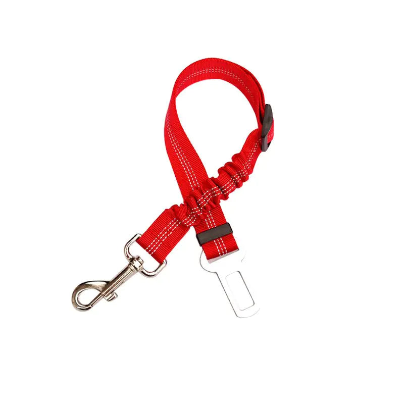 Car Safety Belt Pet Reflective Leash Red