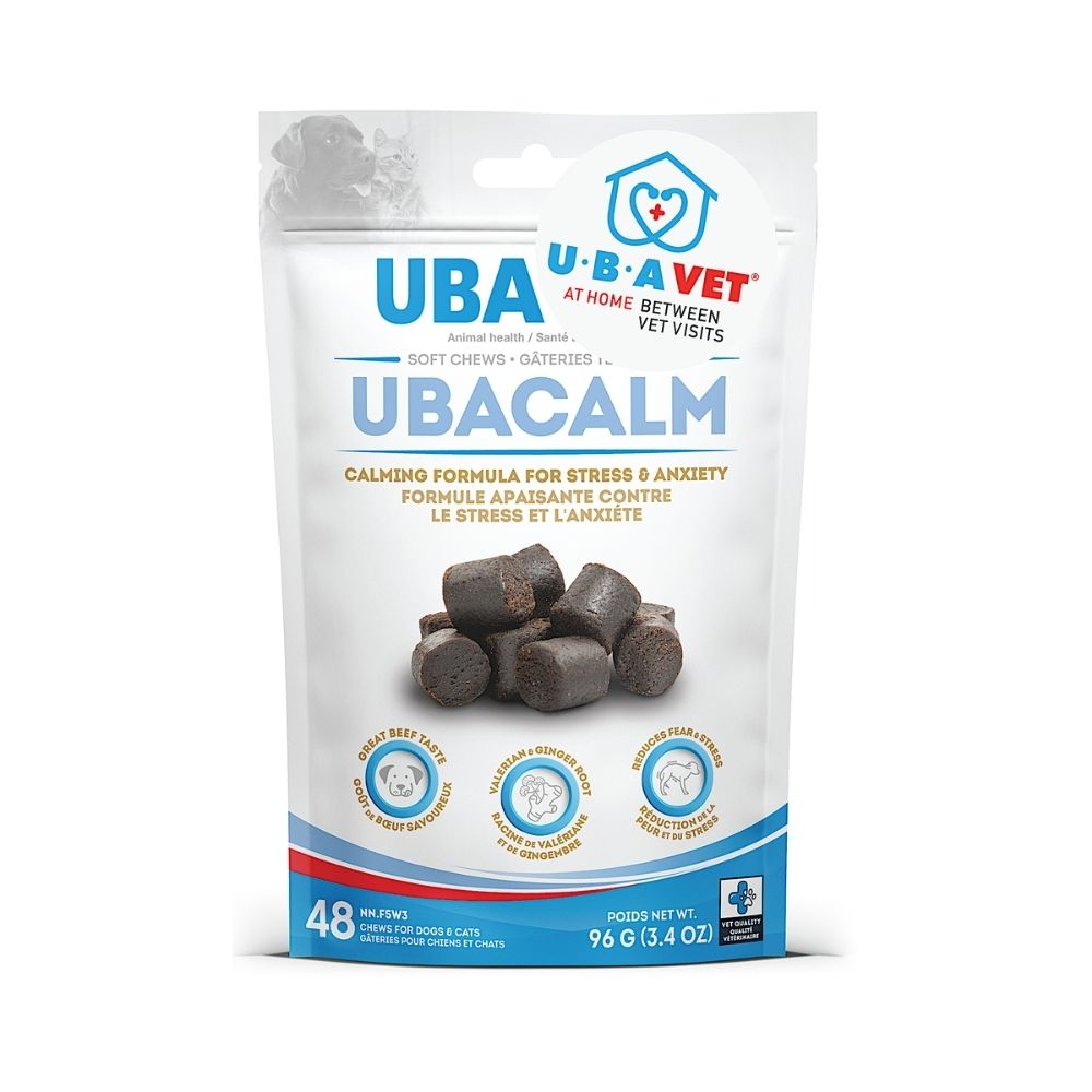 UBAVET UBACALM Calming Soft Chews for Dogs & Cats – Natural Stress & Anxiety Relief 48 ct