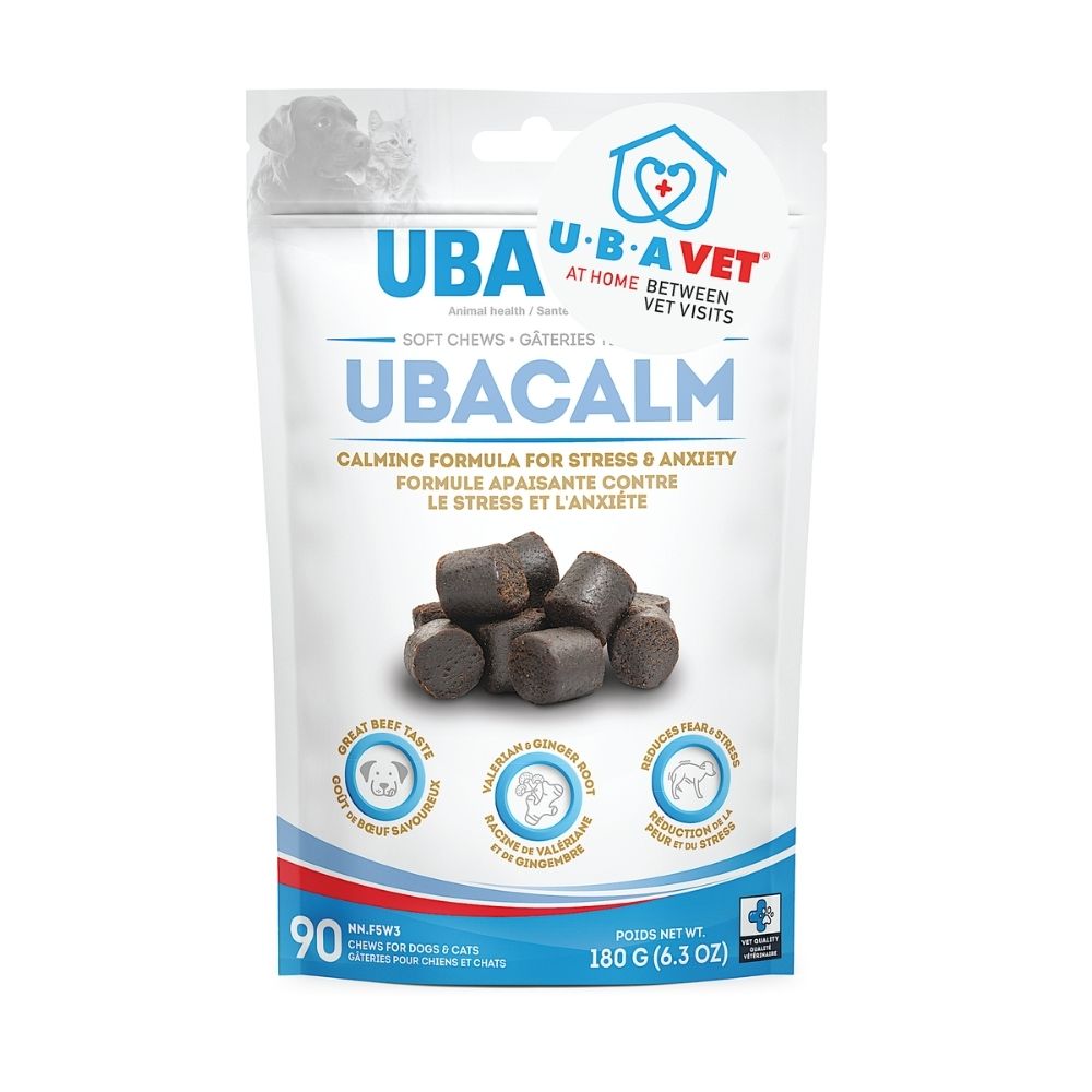 UBAVET UBACALM Calming Soft Chews for Dogs & Cats – Natural Stress & Anxiety Relief 90 ct