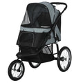 3 Wheels Pet Stroller for Small Dogs and Medium Dogs Gray