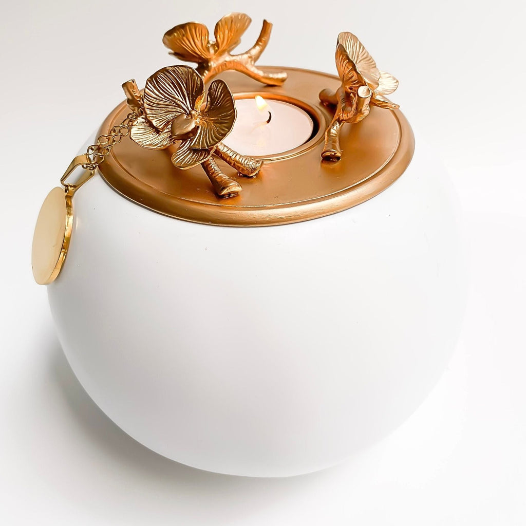 Orchid Urn for Pets — Handmade Memorial Urn for Pet Ashes