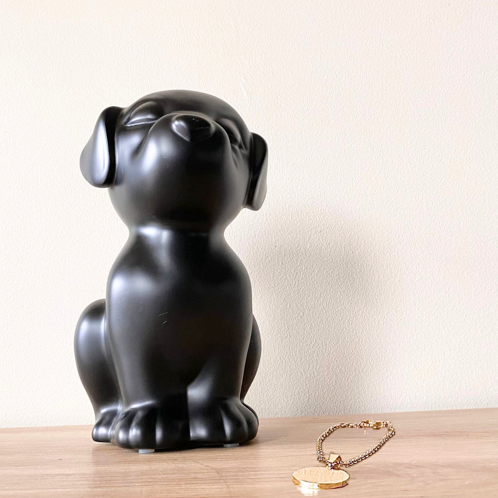 Retriever Angel Dog Urn - Onyx with Gold Wings Default (no engraving)
