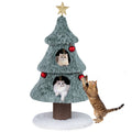 Christmas Cat Tree for Indoor Cats 48.5 inch Cute Cat Tower with 2 Large Condos Scratching Post-Green Default Title