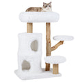 Modern Cat Tree for Indoor Cats 30.5 Cat Tower with Real Solid Wood Branches-White Default Title