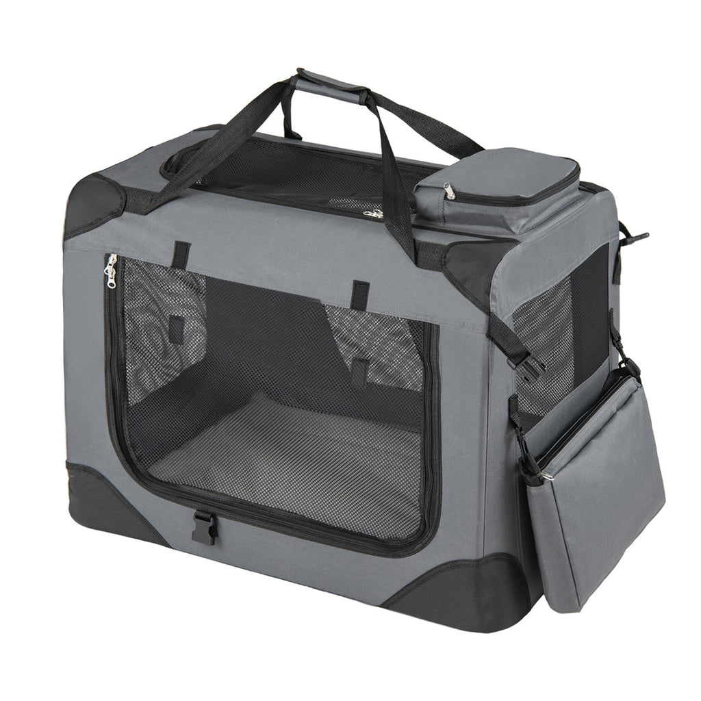 Soft Collapsible Dog Crate with Mesh Windows and 3 Doors
