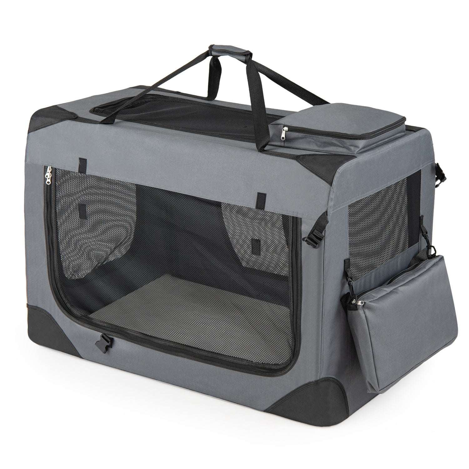 Soft Collapsible Dog Crate with Mesh Windows and 3 Doors