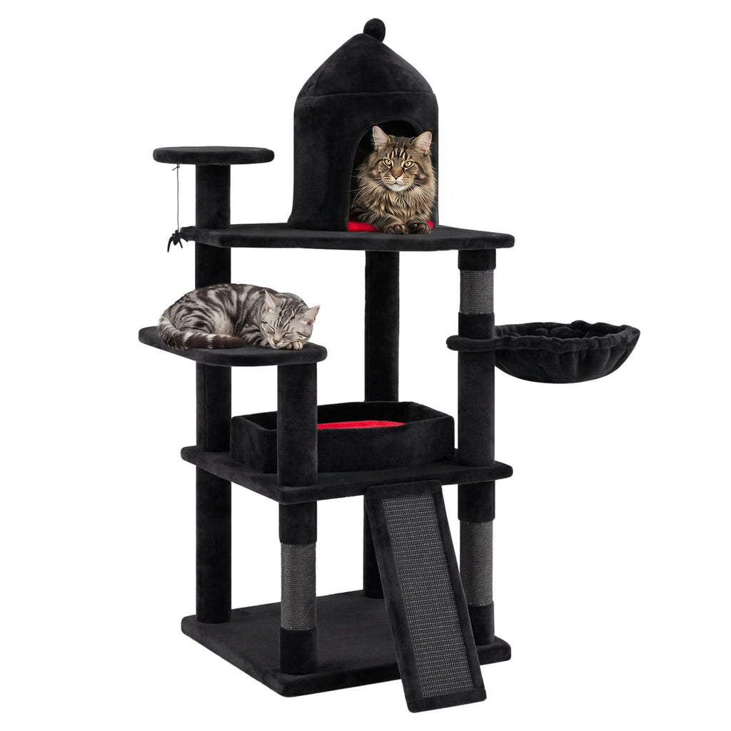 50-Inch Gothic Multi-Level Cat Tree with Castle House