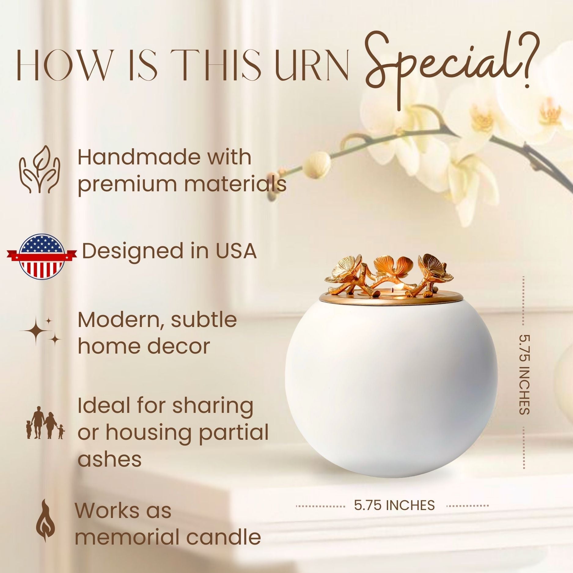 Orchid Urn for Pets — Handmade Memorial Urn for Pet Ashes