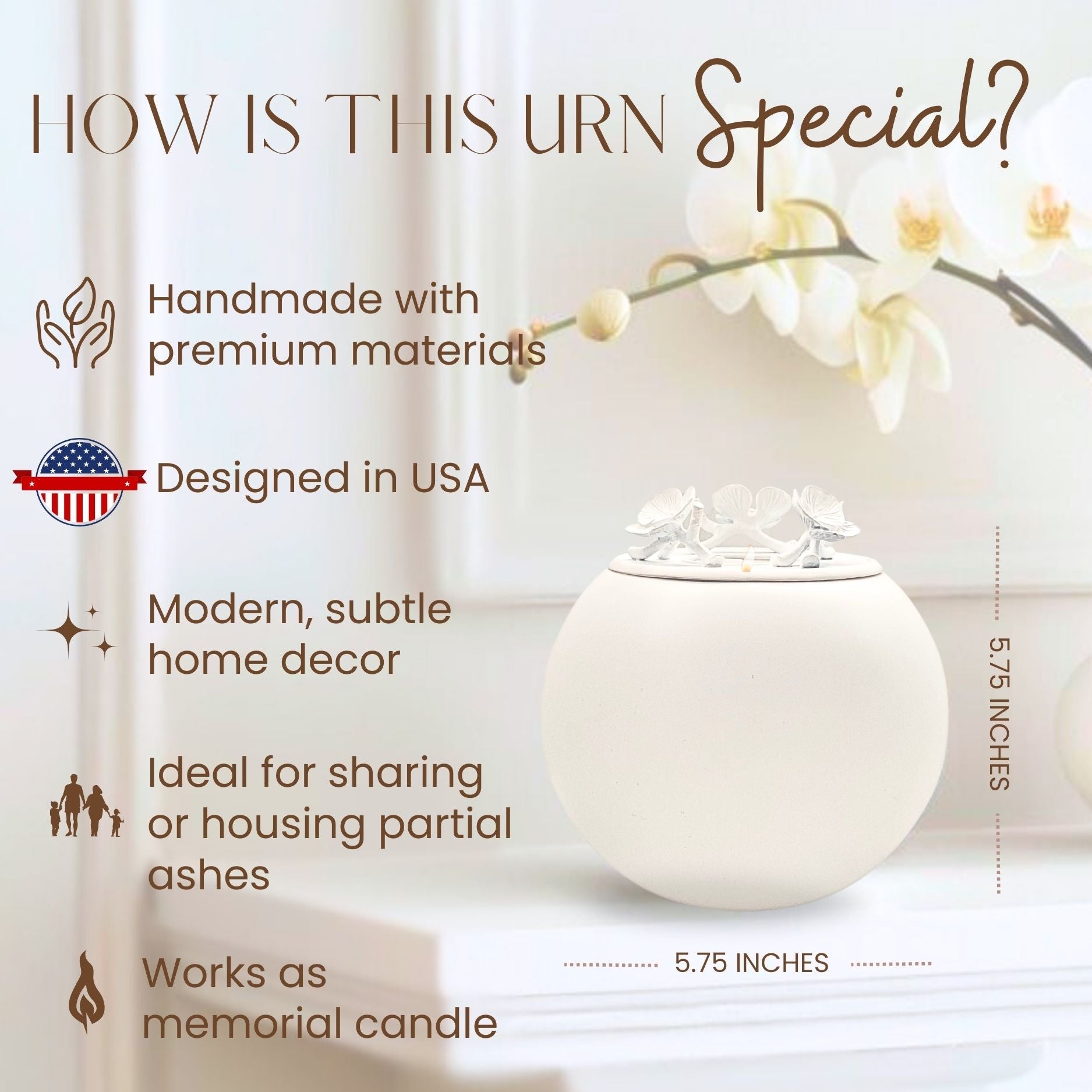 Orchid Urn for Dog & Pet Ashes - Handmade